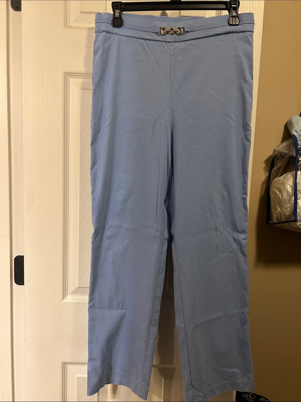 Counterparts Light Blue Chinos with Gold-tone Waist Detail